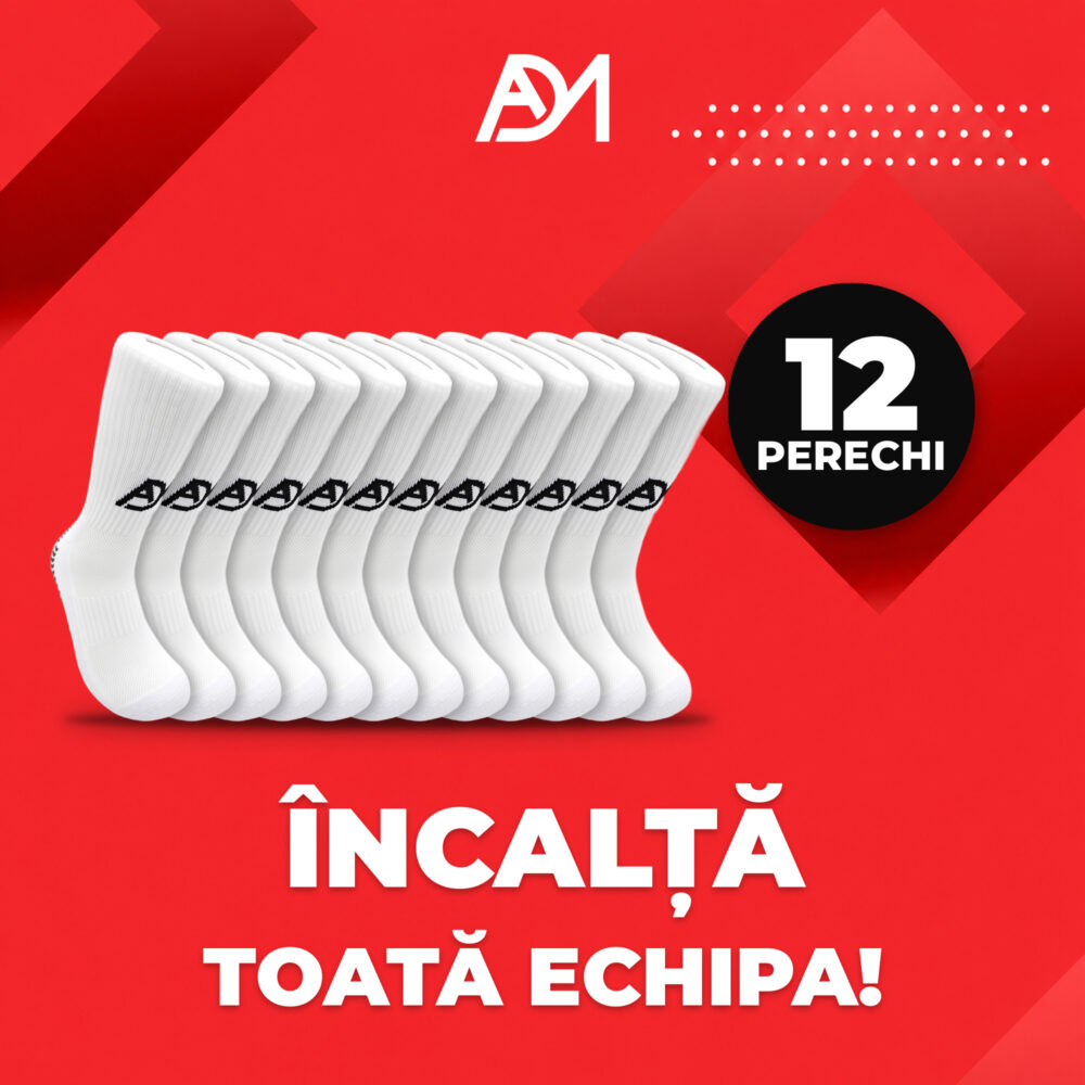 Pachet 12 perechi șosete antiderapante grip ADM