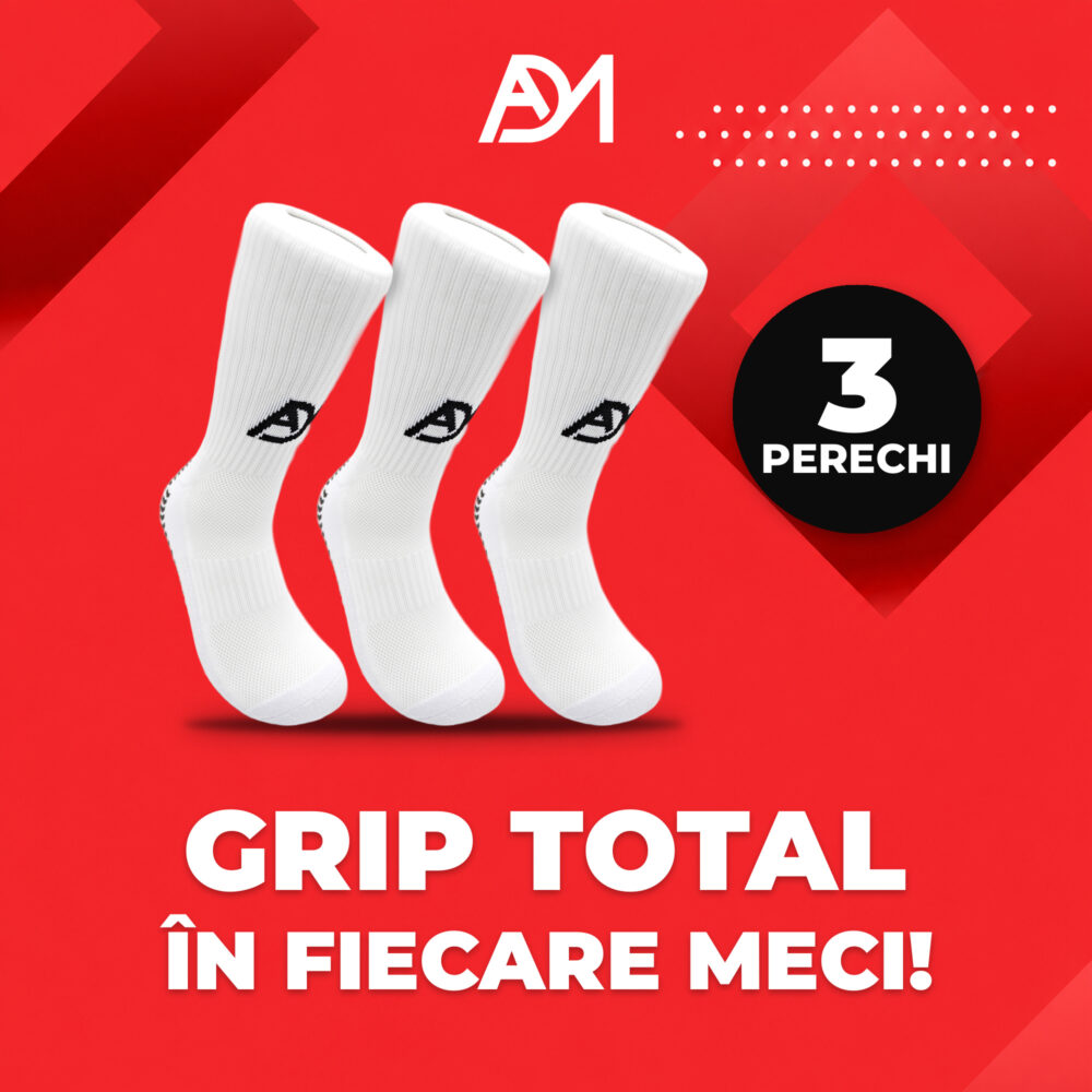 Șosete antiderapante grip ADM, set 3 perechi