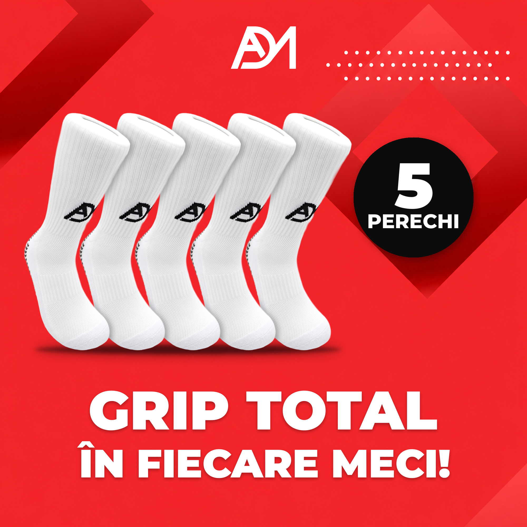 Șosete antiderapante grip ADM, set 5 perechi